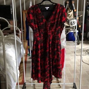 Red Halston midi dress, NEVER WORN.